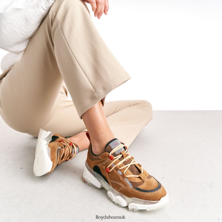 LLOYD Women LEATHER LOW TOP SNEAKERS H4BXXT787 Shoes brown