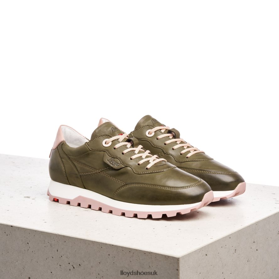 LLOYD Women LOW TOP LEATHER SNEAKERS H4BXXT801 Shoes green