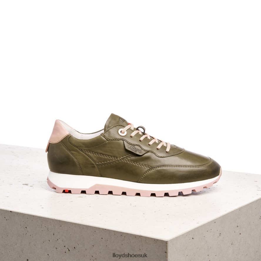 LLOYD Women LOW TOP LEATHER SNEAKERS H4BXXT801 Shoes green
