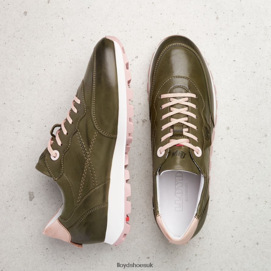 LLOYD Women LOW TOP LEATHER SNEAKERS H4BXXT801 Shoes green