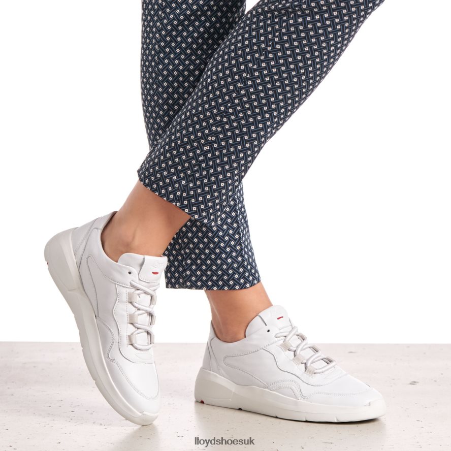 LLOYD Women LOW TOP LEATHER SNEAKERS H4BXXT829 Shoes white