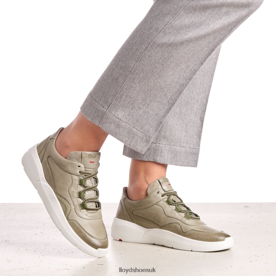 LLOYD Women LOW TOP LEATHER SNEAKERS H4BXXT830 Shoes green