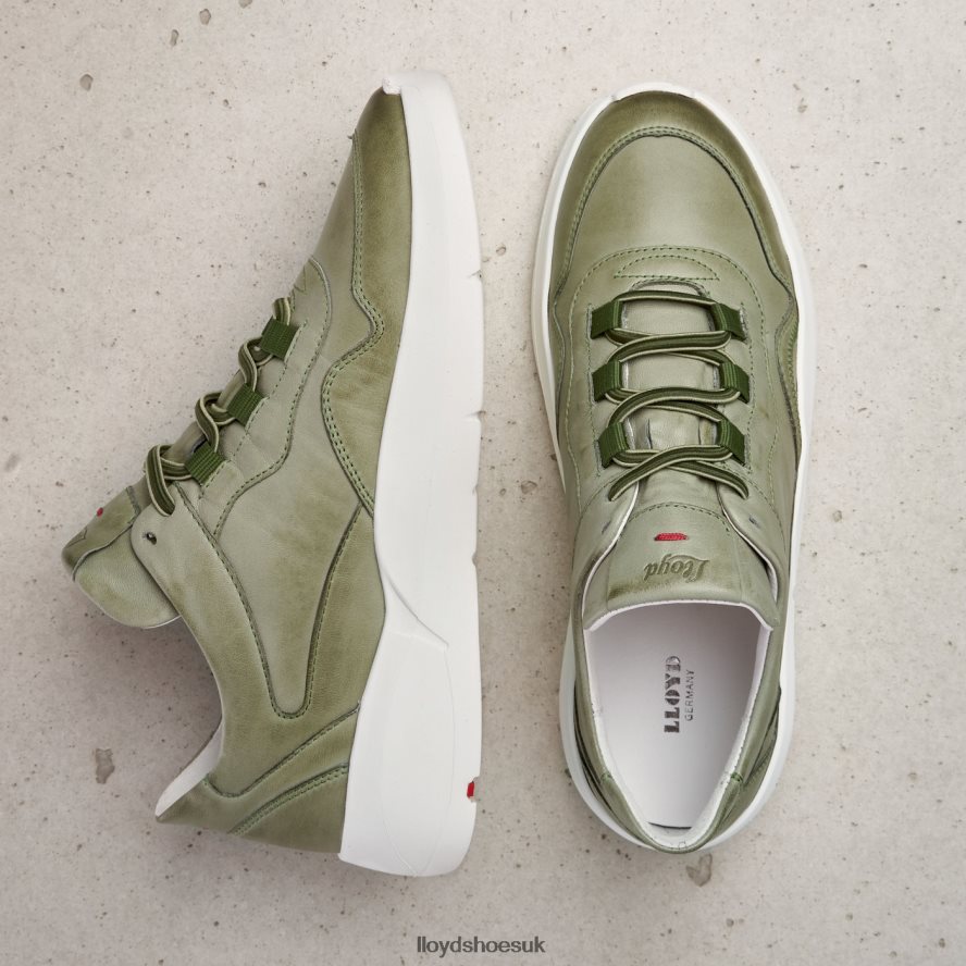 LLOYD Women LOW TOP LEATHER SNEAKERS H4BXXT830 Shoes green