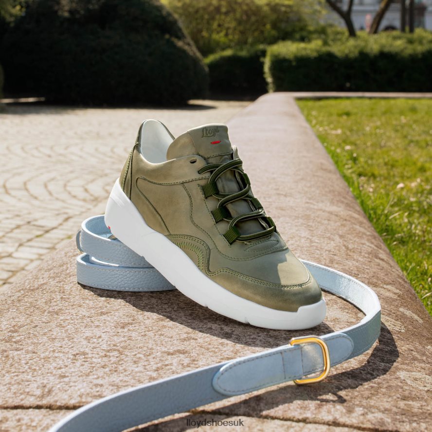 LLOYD Women LOW TOP LEATHER SNEAKERS H4BXXT830 Shoes green